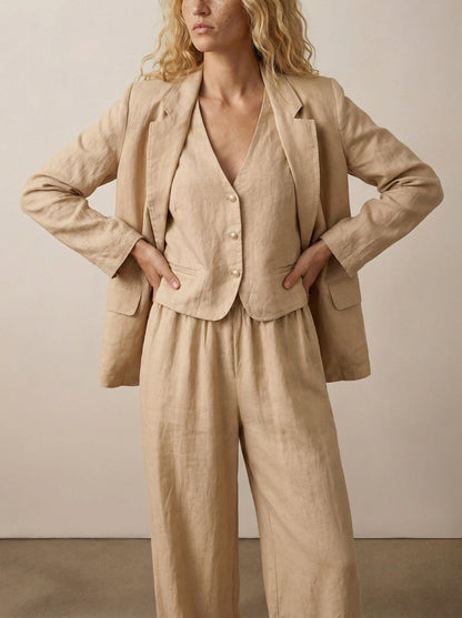 Tailored linen vest