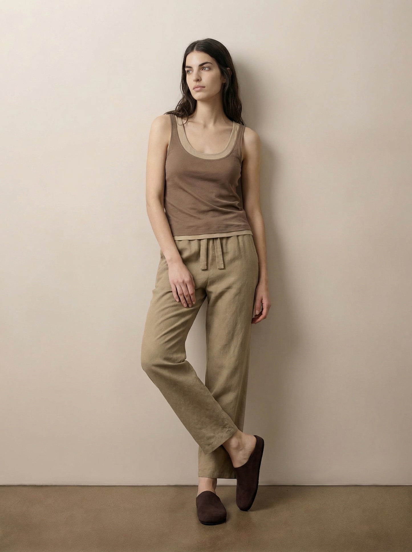 Wide leg tencel pants