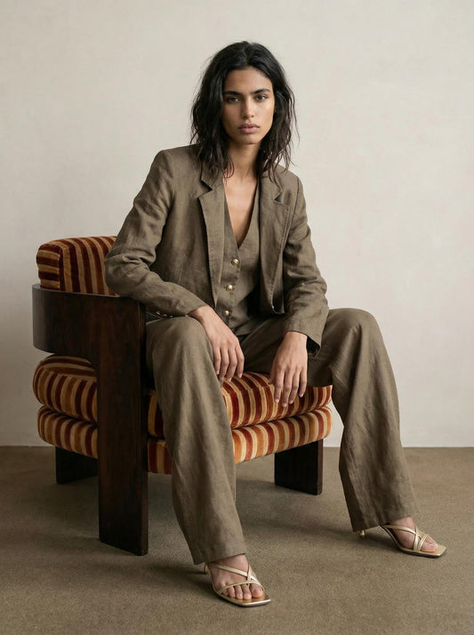 ג'קט פשתן מחויט