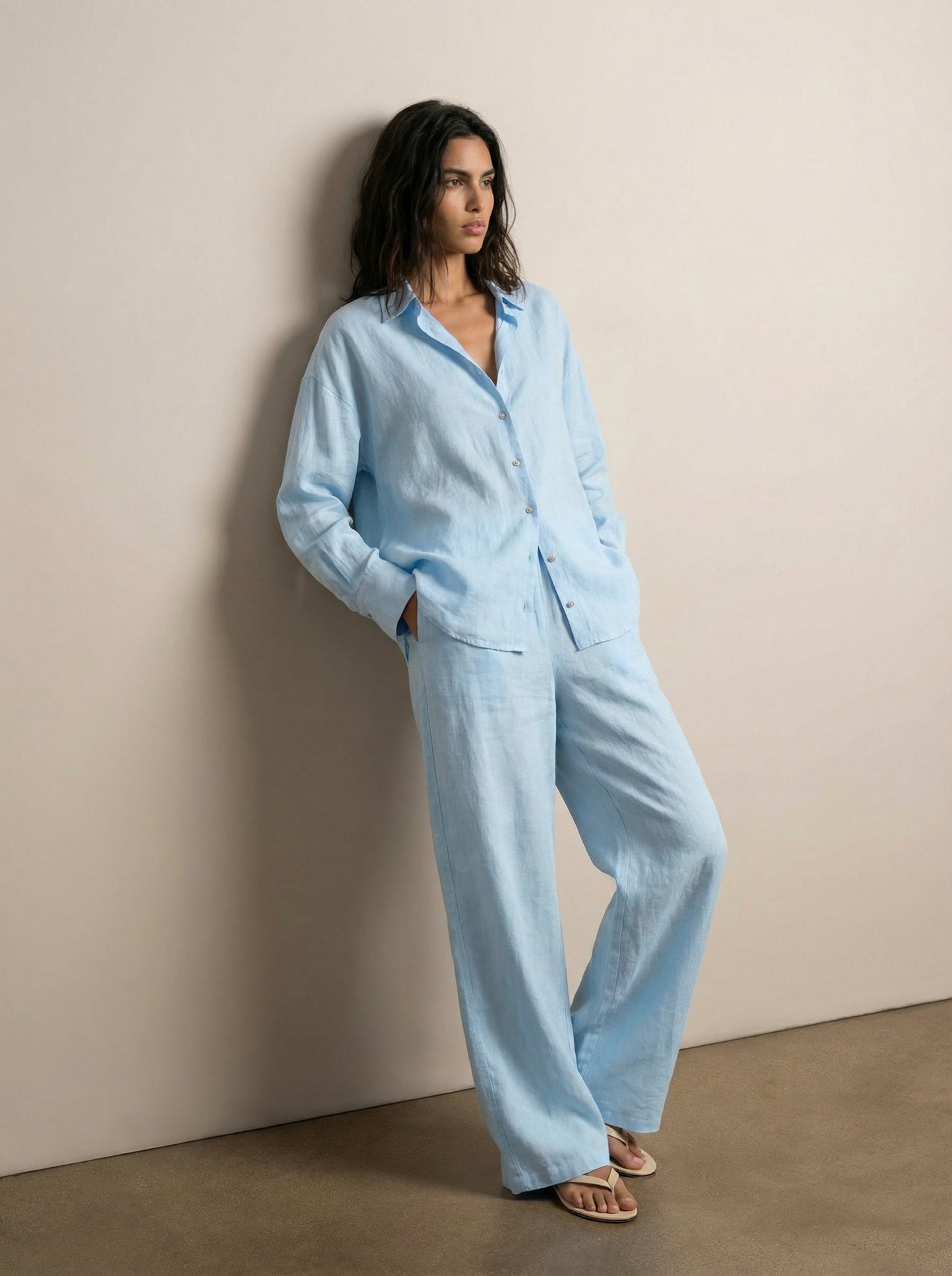 Classic button-down linen shirt