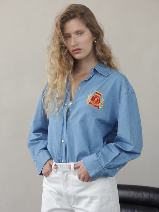 Embroidered Button-Down Men's Shirt