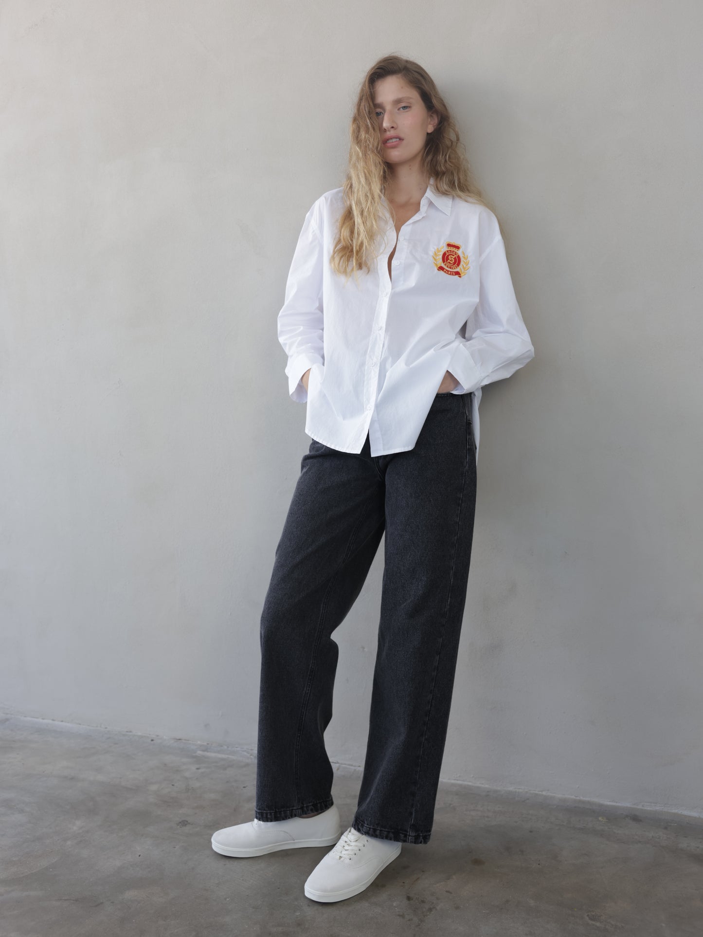 Embroidered Button-Down Men's Shirt