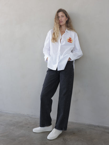 Embroidered Button-Down Men's Shirt