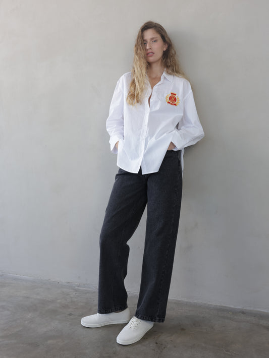 Embroidered Button-Down Men's Shirt