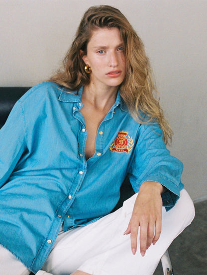 Embroidered Button-Down Men's Shirt