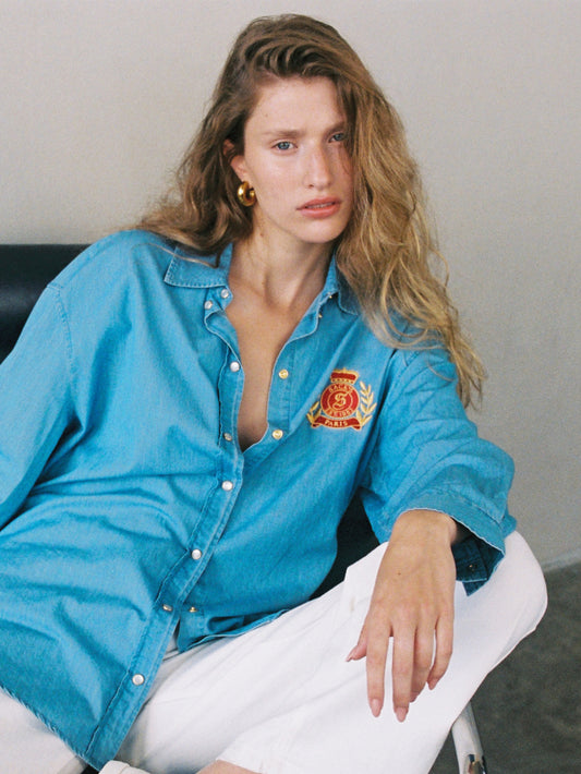 Embroidered Button-Down Men's Shirt