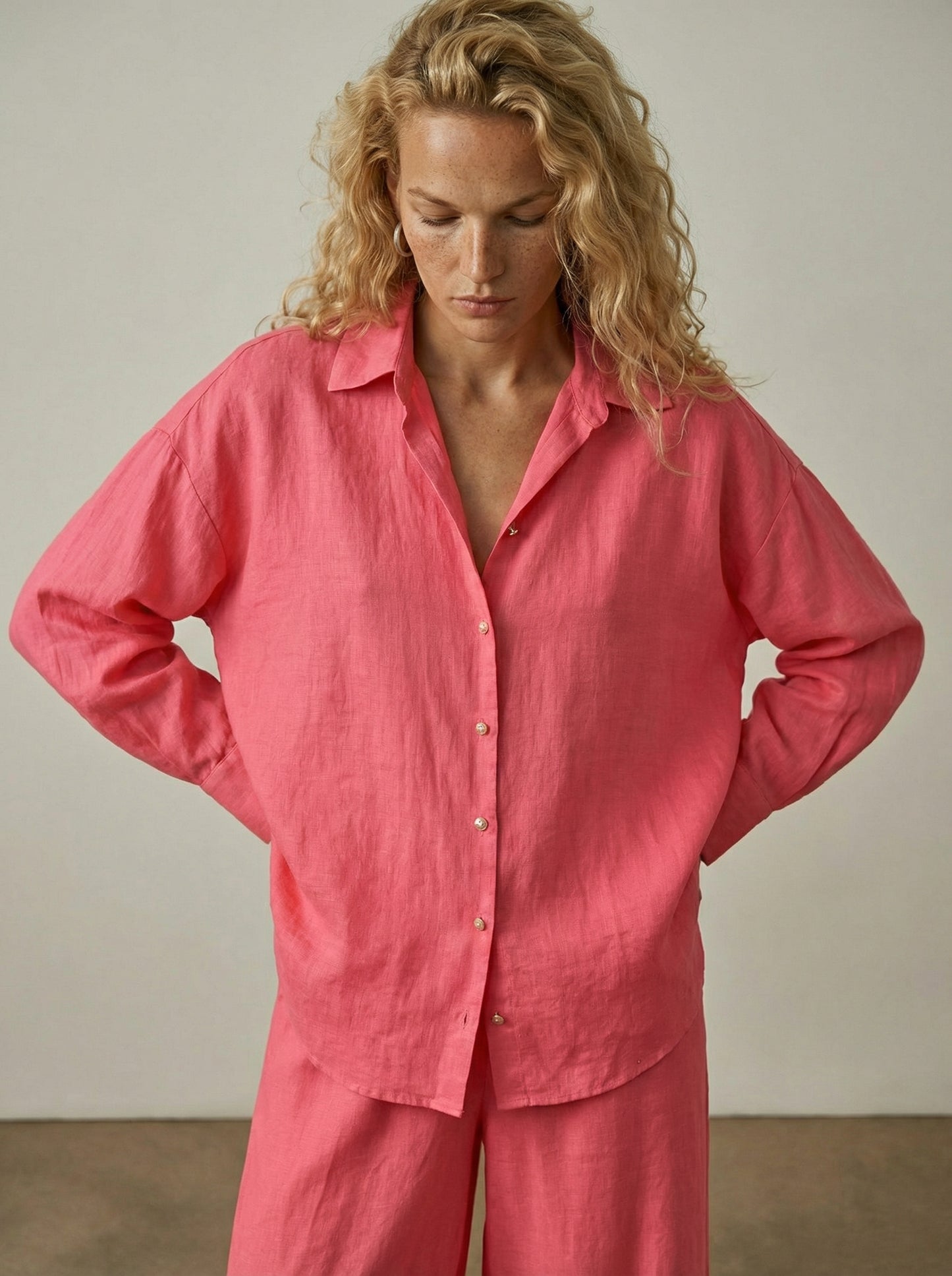 Classic button-down linen shirt