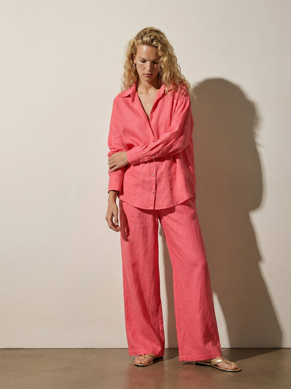 Classic button-down linen shirt