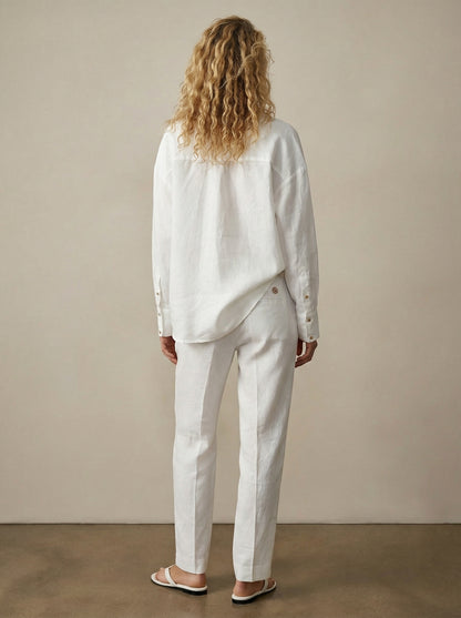 Classic button-down linen shirt