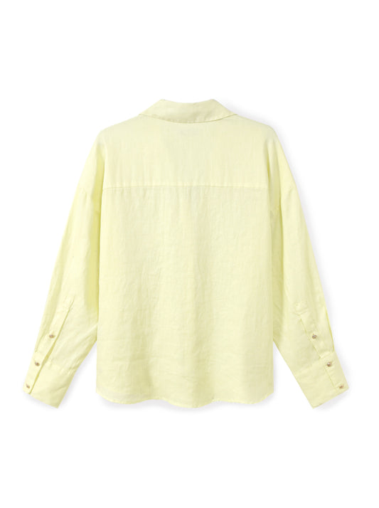 חולצת פשתן מכופתרת קלאסית