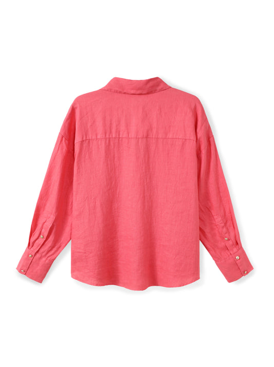 חולצת פשתן מכופתרת קלאסית