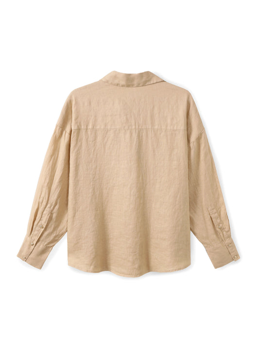 חולצת פשתן מכופתרת קלאסית