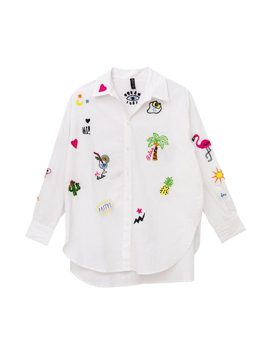 Embroidered Button-up Shirt