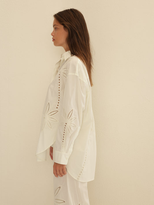 Embroidered Button-up Shirt