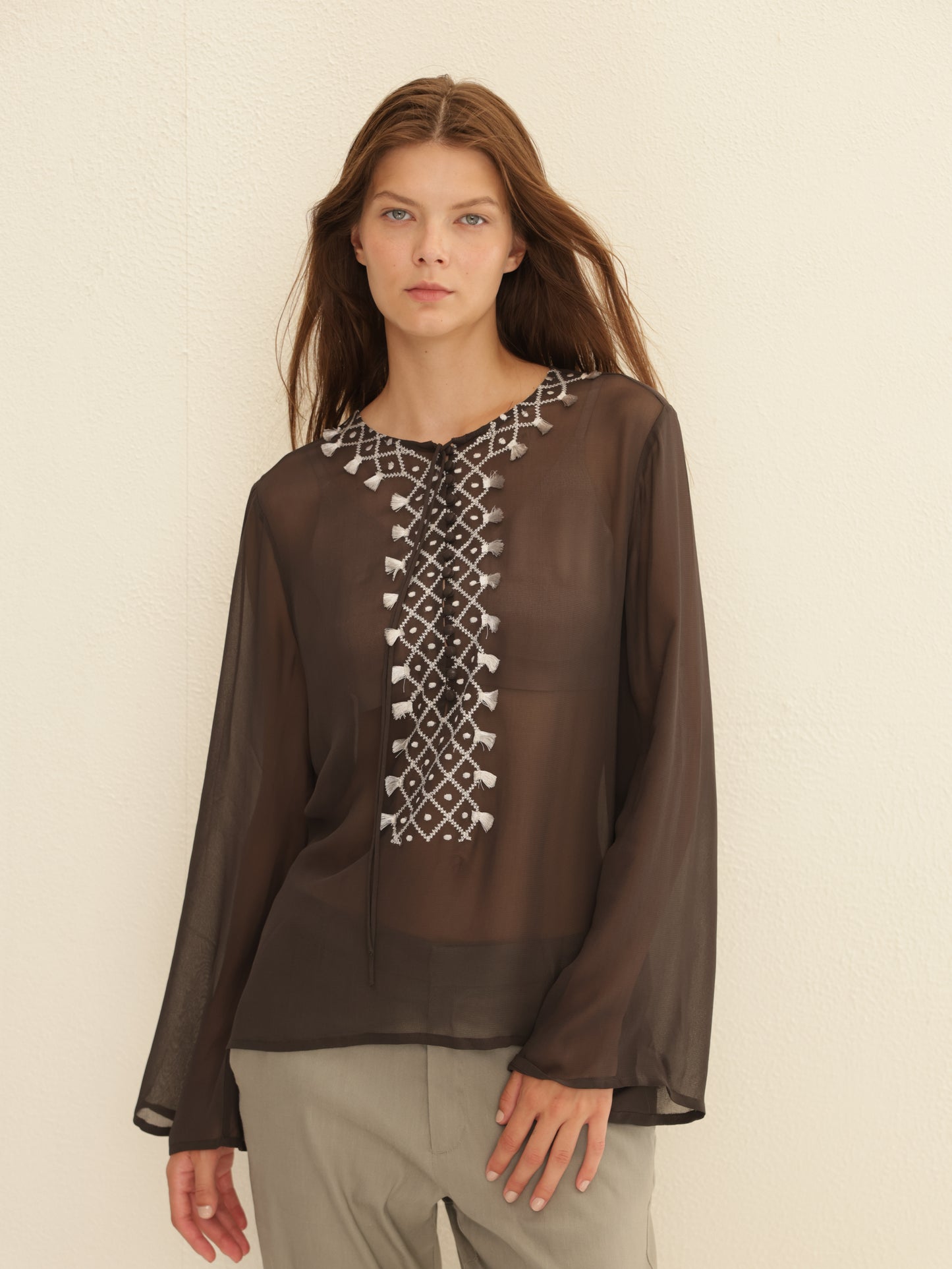 Embroidered Viscose Shirt