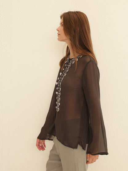 Embroidered Viscose Shirt