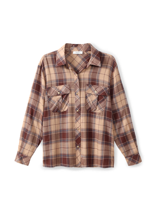 Button-down plaid shirt