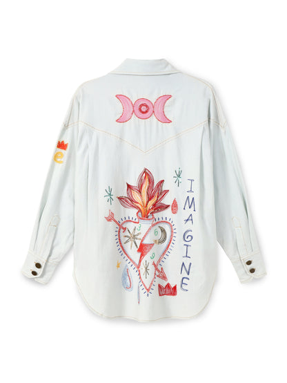 ADELYN DENIM EMB SHIRT