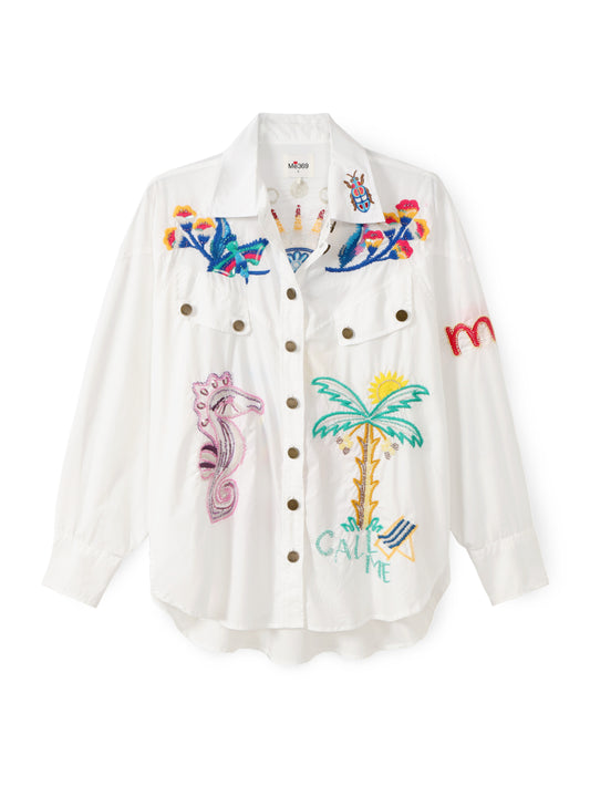 אדלין חולצה רקומה אוברסייז