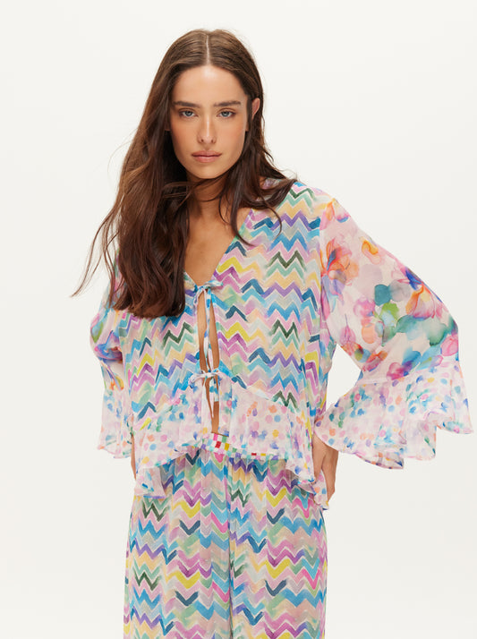 דליה חולצה קצרה עם קפלים