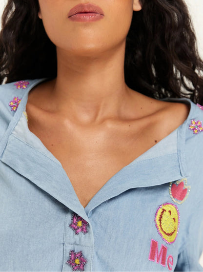 לילי חולצת ג'ינס רקומה