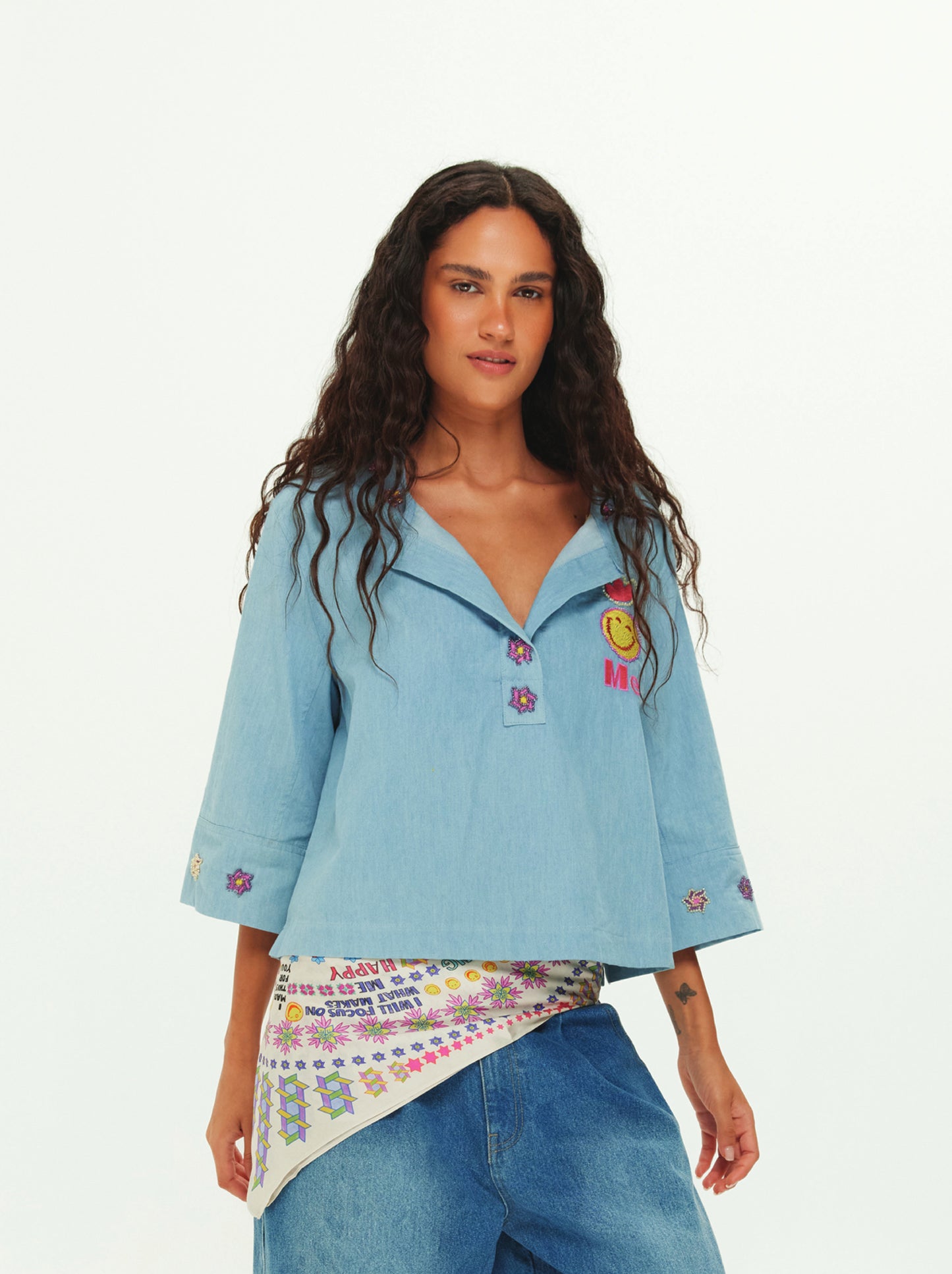 לילי חולצת ג'ינס רקומה