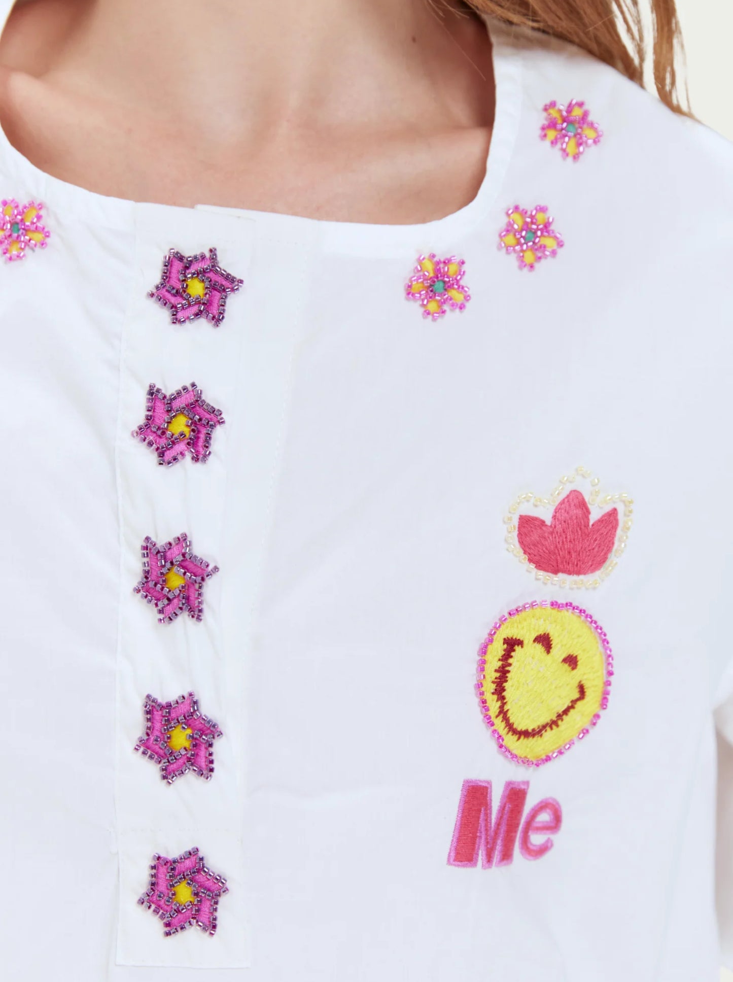 Lily Embroidered Boxy Denim Shirt