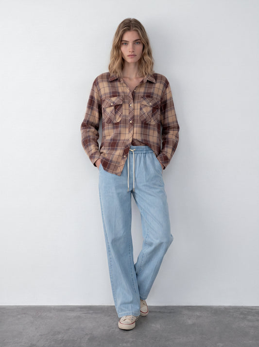 Button-down plaid shirt