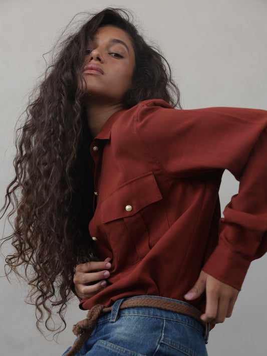 Men's Shirt with Gold Buttons