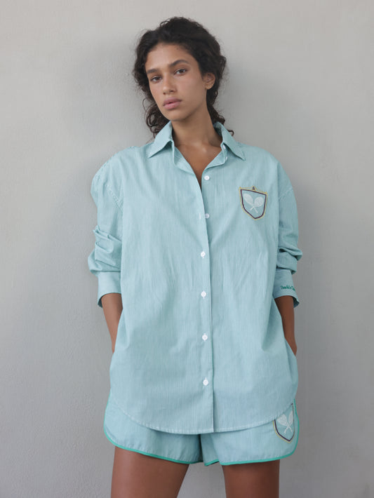 Embroidered Striped Men's Shirt