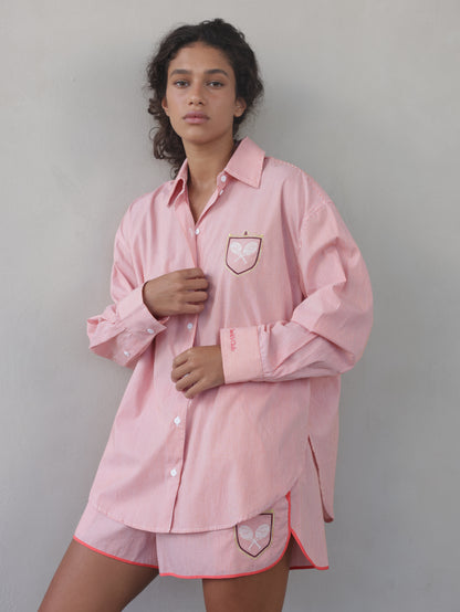 Embroidered Striped Men's Shirt