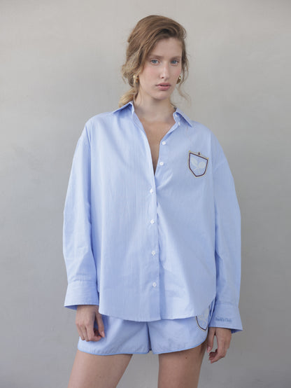 Embroidered Striped Men's Shirt