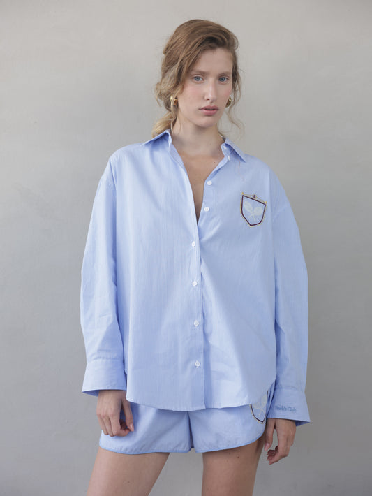 Embroidered Striped Men's Shirt