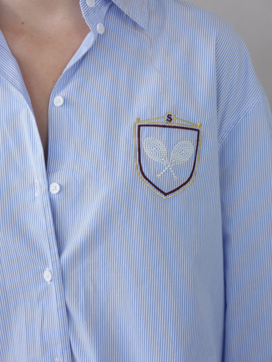 Embroidered Striped Men's Shirt
