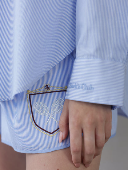 Embroidered Striped Men's Shirt
