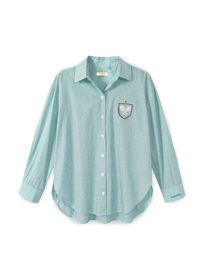 Embroidered Striped Men's Shirt
