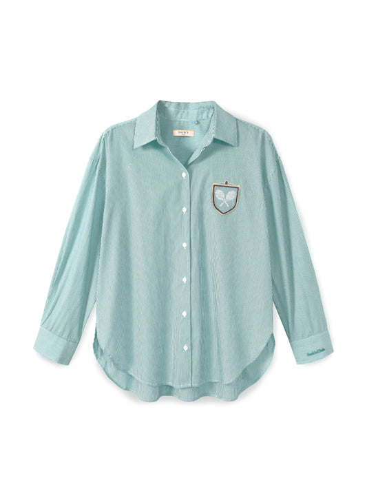 Embroidered Striped Men's Shirt