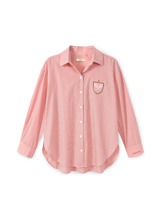 Embroidered Striped Men's Shirt