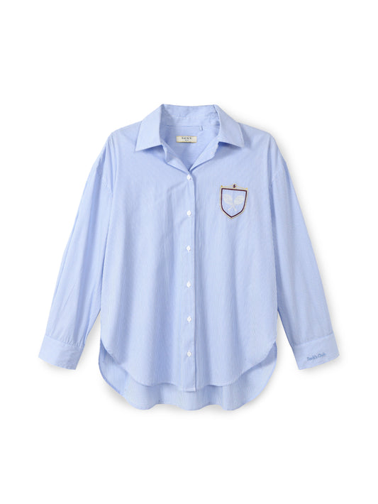 Embroidered Striped Men's Shirt
