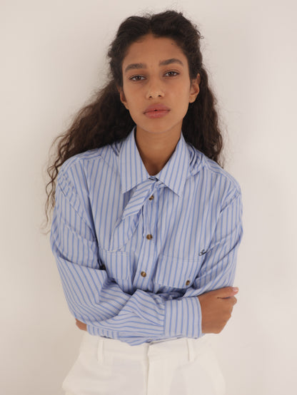 Button-down shirt with handkerchief