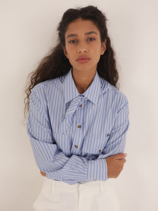 Button-down shirt with handkerchief
