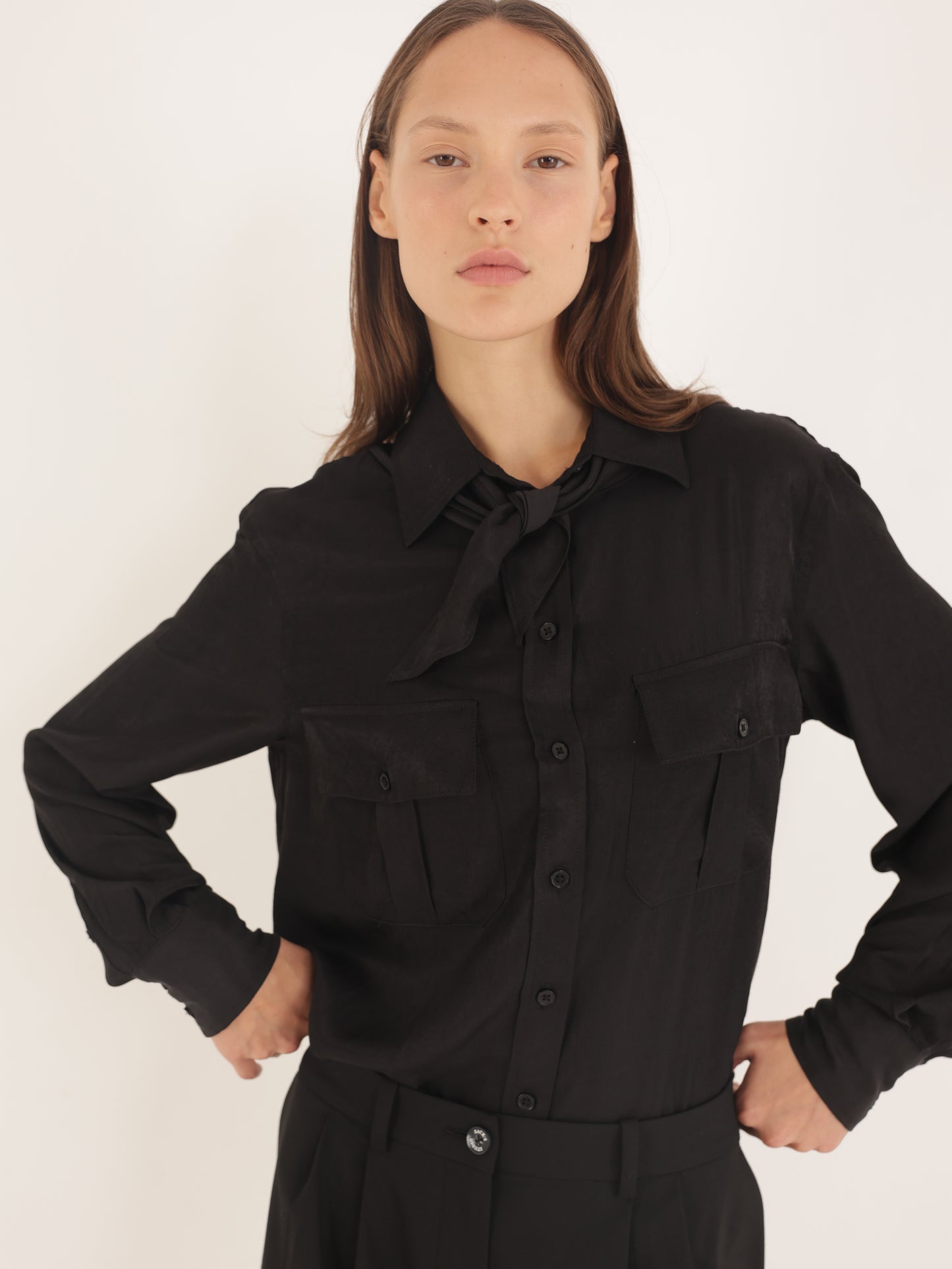 Button-down shirt with handkerchief