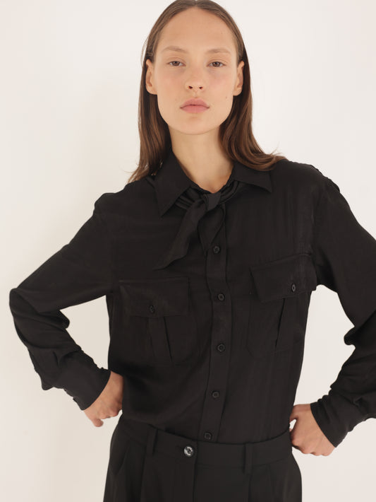 Button-down shirt with handkerchief