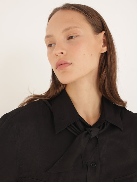 Button-down shirt with handkerchief