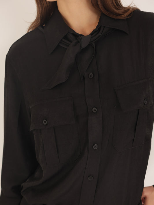 Button-down shirt with handkerchief