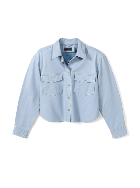 Button-down leather shirt