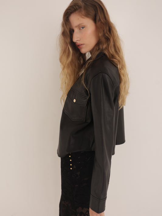 Leather crop top