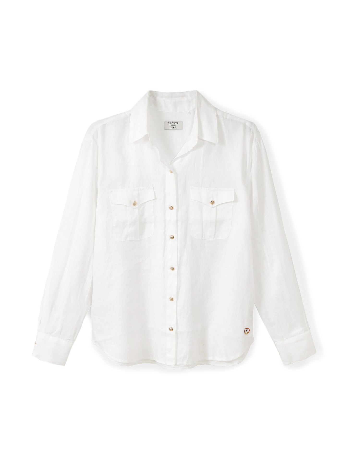 Utility linen shirt with pockets