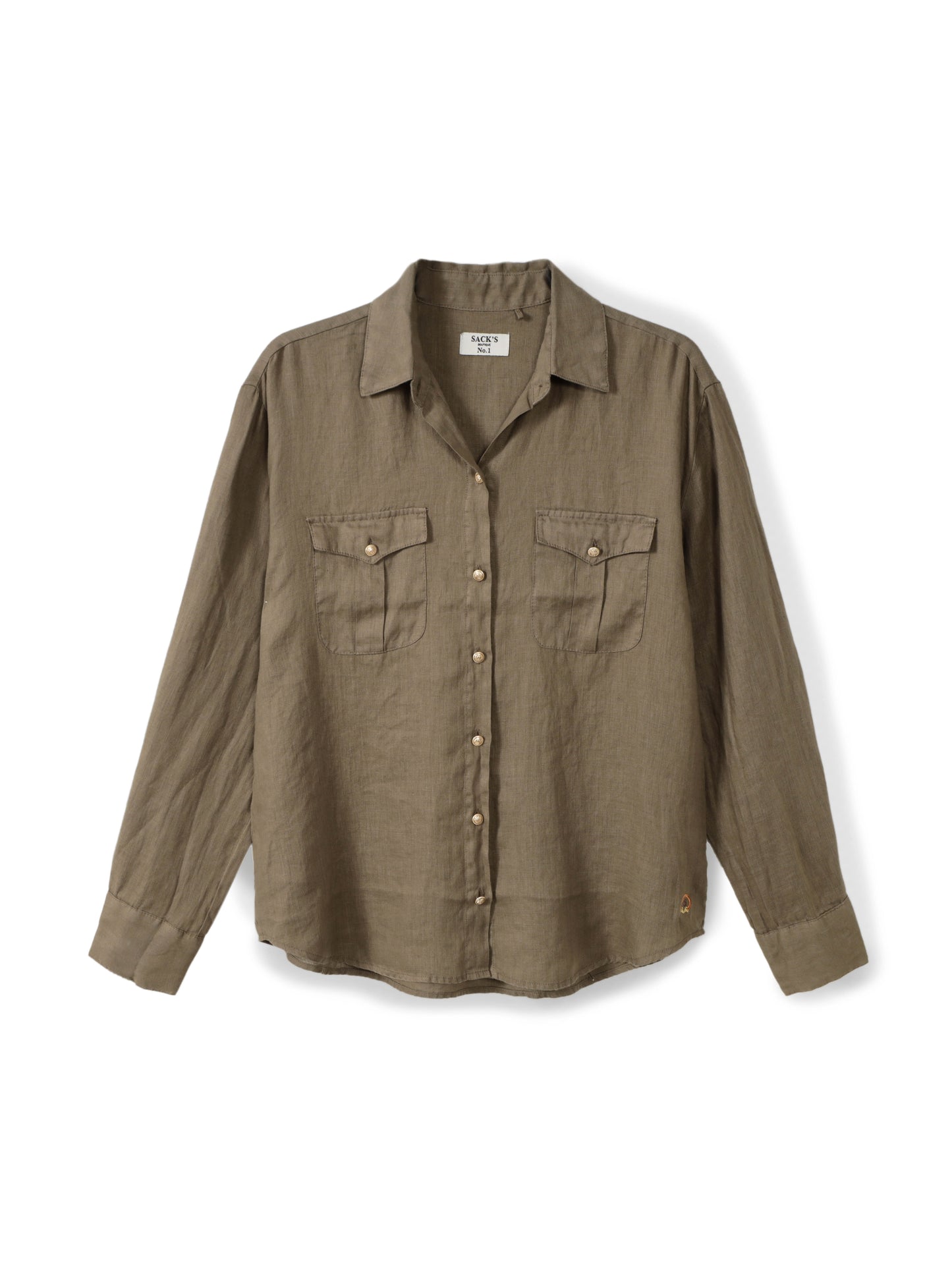 Utility linen shirt with pockets