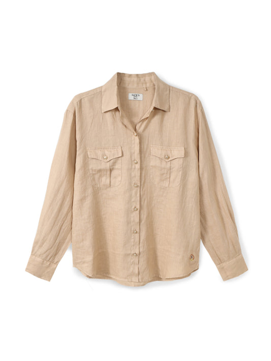 Utility linen shirt with pockets
